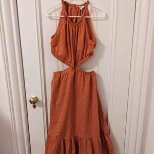 NWT By The River Orange Cut-out Midi Dress size L